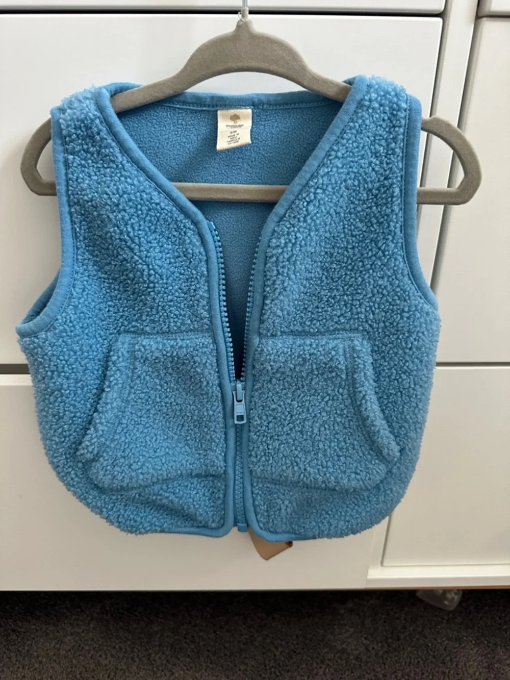 Blue Baby Sherpa Zip Vest - Cozy Fleece Layer
